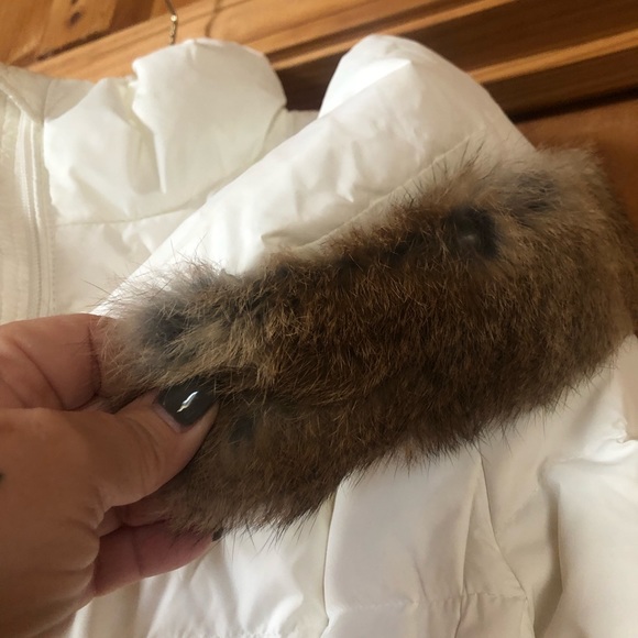 T Tahari puffer jacket, below waist length with fur around hood - Picture 3 of 4